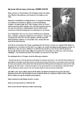 A preview of a PDF biography for Holloway, Derek Alfred James